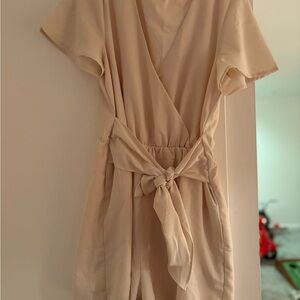 Cream Short Sleeve Romper